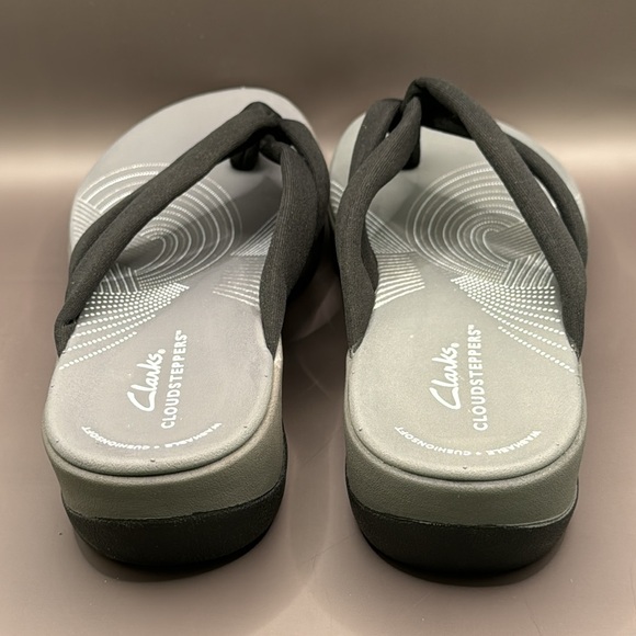 CLARKS™️ 'CLOUDSTEPPER ARLA KAYLIE' Women's Size 7M Black Flatform Flip-Flops - Picture 7 of 8